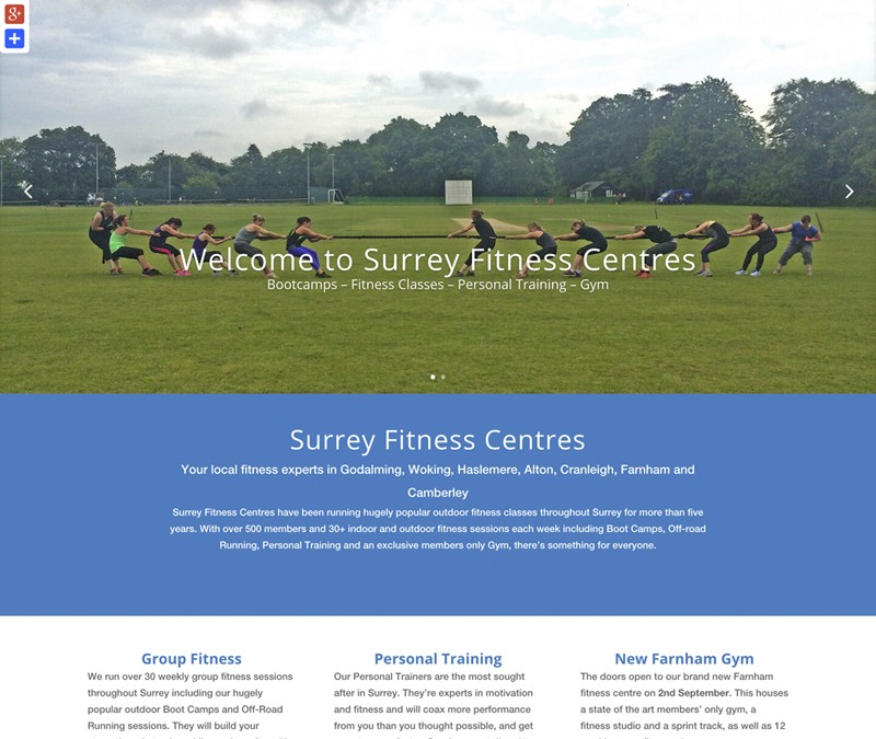 Surrey Fitness Centres new website