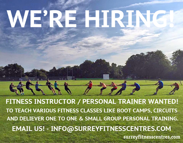 WE’RE HIRING – Guildford, Godalming, Woking, Farnham, Alton Personal Trainer, Fitness Instructor vacancy!